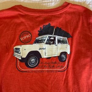 Southern Proper Kids Red Christmas Long Sleeve Shirt